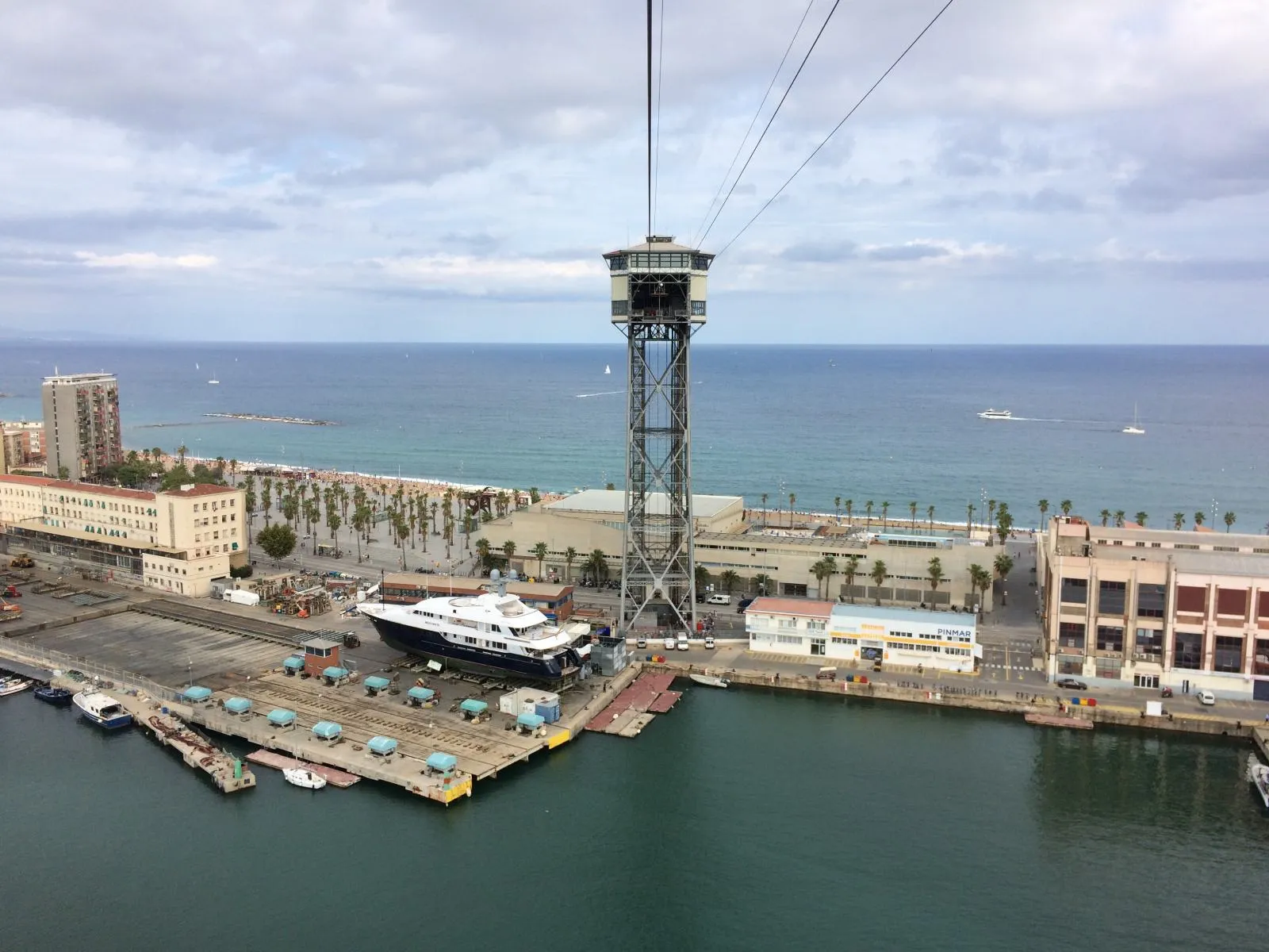 Barceloneta cable car aerial