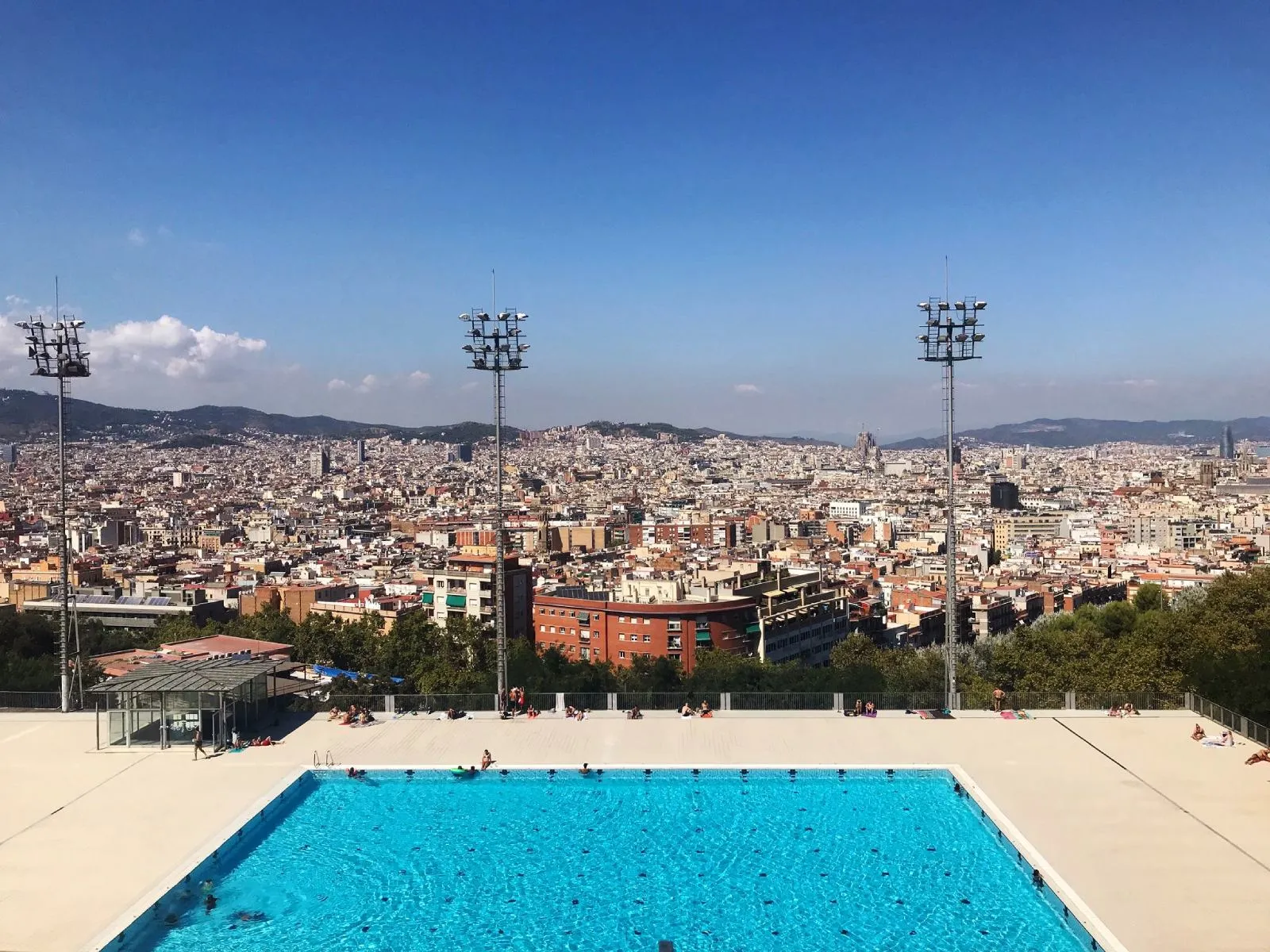 View from the Montjuïc swimming pool